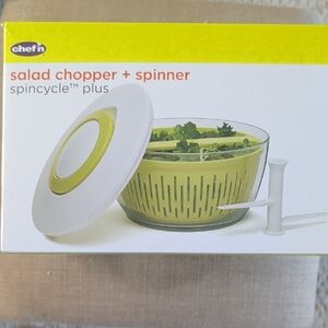 SpinCycle Plus Salad Chopper and Spinner - White and Green